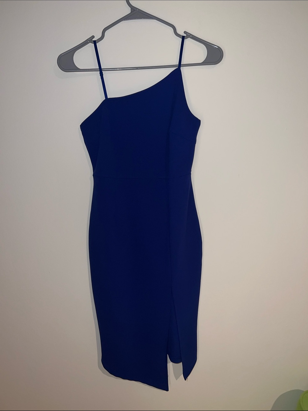 Asymmetric Royal Blue Dress